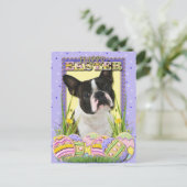 Paaseikoekjes - Boston Terrier Feestdagenkaart (Staand voorkant)