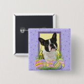 Paaseikoekjes - Boston Terrier Vierkante Button 5,1 Cm (Voorkant /achterkant)
