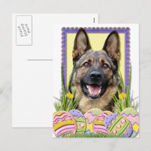 Paaseikoekjes - German Shepherd Feestdagenkaart (Voorkant / Achterkant)