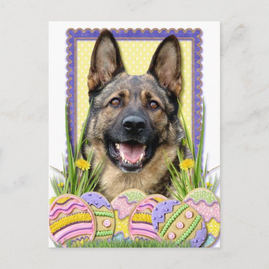 Paaseikoekjes - German Shepherd Feestdagenkaart (Voorkant)