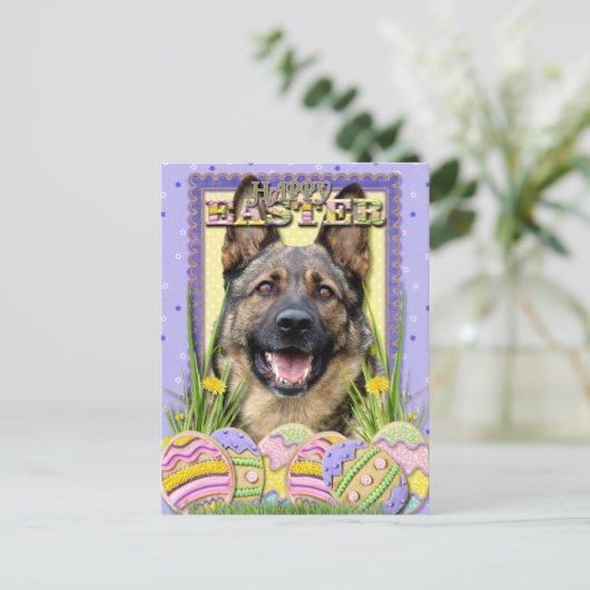 Paaseikoekjes - German Shepherd Feestdagenkaart (Staand voorkant)