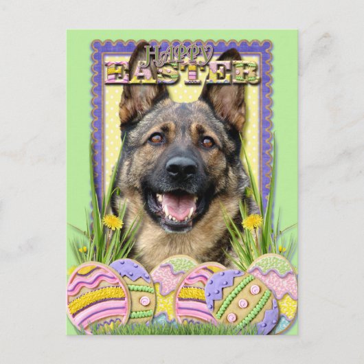 Paaseikoekjes - German Shepherd Feestdagenkaart (Voorkant)