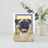 Paaseikoekjes - Pug Feestdagenkaart (Staand voorkant)