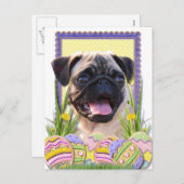 Paaseikoekjes - Pug Feestdagenkaart (Voorkant / Achterkant)