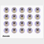 Paaseikoekjes - Pug Ronde Sticker (Vel)
