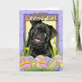 Paaseikoekjes - Pug - Ruffy Feestdagen Kaart (Voorkant)