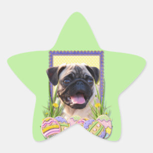 Paaseikoekjes - Pug Ster Sticker