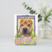 Paaseikoekjes - Shar Pei Feestdagenkaart (Staand voorkant)