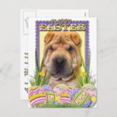 Paaseikoekjes - Shar Pei Feestdagenkaart (Voorkant / Achterkant)