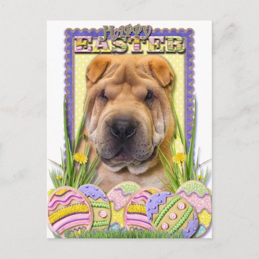 Paaseikoekjes - Shar Pei Feestdagenkaart (Voorkant)