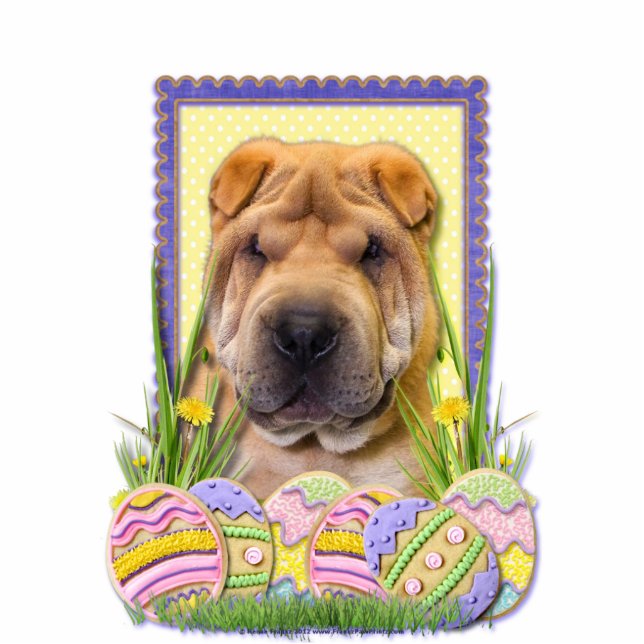 Paaseikoekjes - Shar Pei Staand Fotobeeldje (Voorkant)