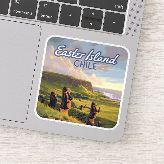 Paaseiland Chili Moai Rapa Nui Polynesia Retro Sticker (Detail)