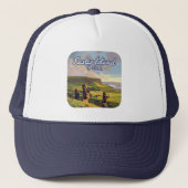 Paaseiland Chili Moai Rapa Nui Polynesia Retro Trucker Pet (Voorkant)