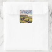Paaseiland Chili Moai Rapa Nui Polynesia Retro Vierkante Sticker (Tas)