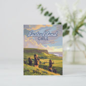 Paaseiland Chili Moai Rapa Nui Polynesië Kaart (Staand voorkant)