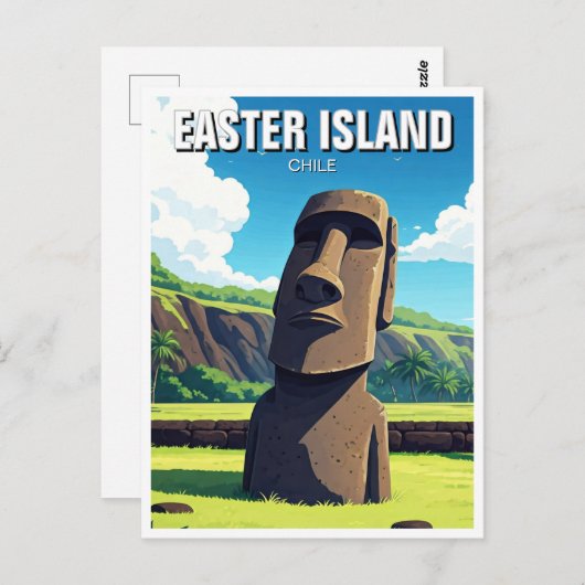 Paaseiland Chili Moai Reizen Briefkaart (Voorkant / Achterkant)