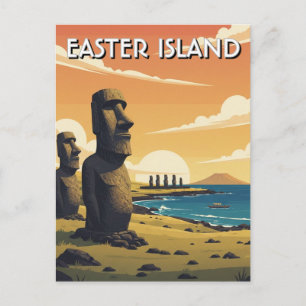 Paaseiland Chili Moai Reizen Briefkaart