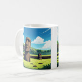 Paaseiland Chili Moai Reizen Koffiemok (Voorkant links)