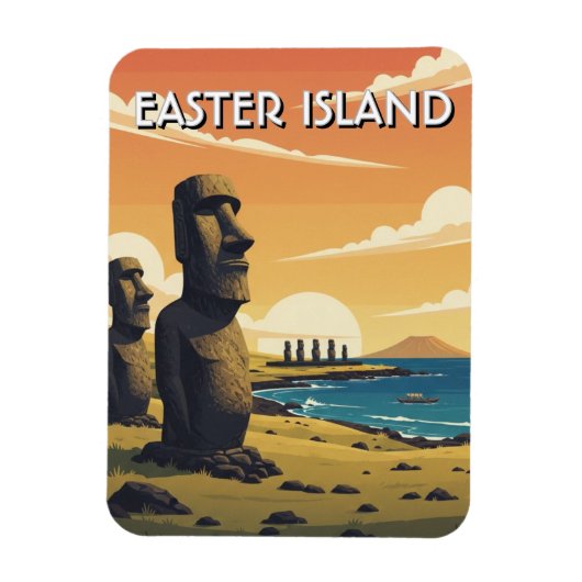 Paaseiland Chili Moai Reizen Magneet (Verticaal)