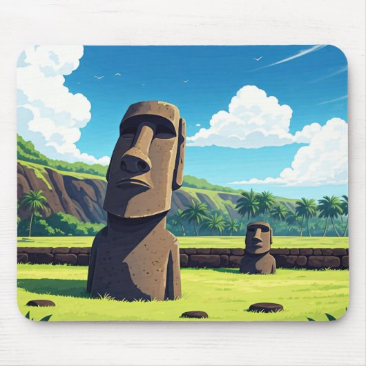 Paaseiland Chili Moai Reizen Muismat (Voorkant)