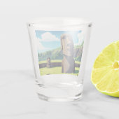 Paaseiland Chili Moai Reizen Shot Glas (Achterkant)