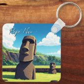 Paaseiland Chili Moai Reizen Sleutelhanger (Achterkant)