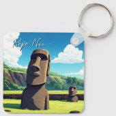 Paaseiland Chili Moai Reizen Sleutelhanger (Achterkant)
