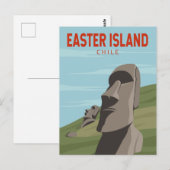 Paaseiland Chili Retro Travel Art  Briefkaart (Voorkant / Achterkant)