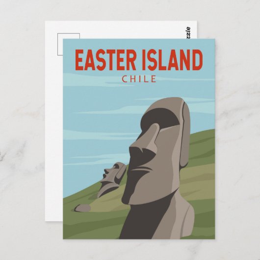 Paaseiland Chili Retro Travel Art Briefkaart (Voorkant / Achterkant)