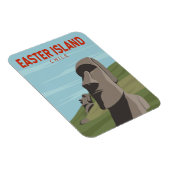 Paaseiland Chili Retro Travel Art  Magneet (Rechterzijde)