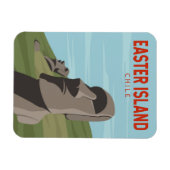 Paaseiland Chili Retro Travel Art  Magneet (Horizontaal)