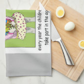 Paaseiland Egg Hunt door Rick London Theedoek (Quarter Fold)