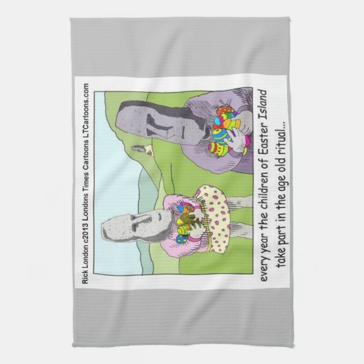 Paaseiland Egg Hunt door Rick London Theedoek (Verticaal)