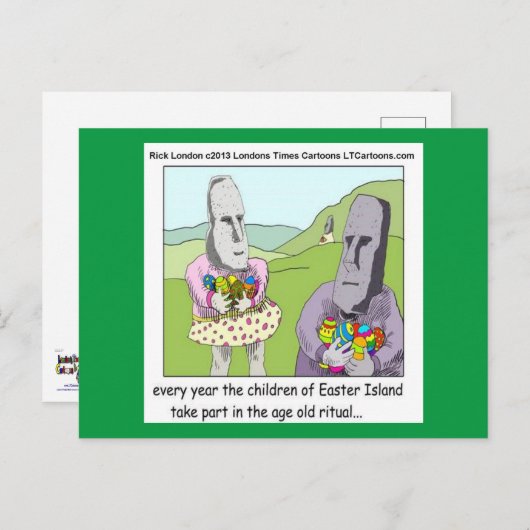Paaseiland Egg Hunt Greetingcard van Rick London Feestdagenkaart (Voorkant / Achterkant)