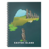 Paaseiland Illustrated Map reisposter print. Notitieboek (Voorkant)