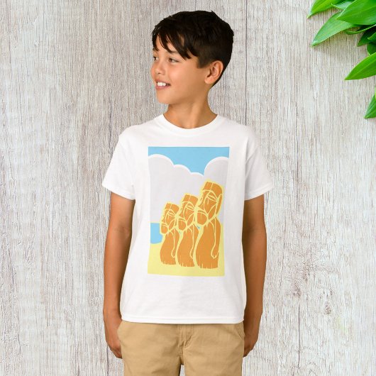 Paaseiland Moai Beelden T-shirt