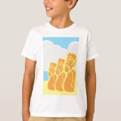 Paaseiland Moai Beelden T-shirt (Voorkant)