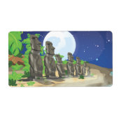 Paaseiland Moai Etiket (Voorkant)