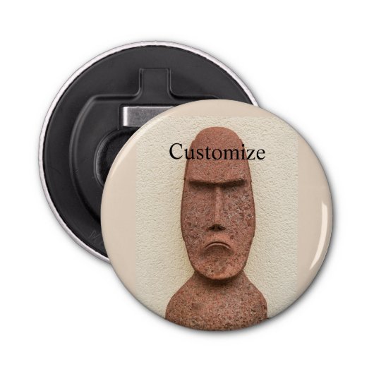 Paaseiland Moai Head Thunder_Cove Button Flesopener (Voorkant)