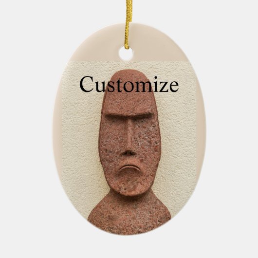 Paaseiland Moai Head Thunder_Cove Keramisch Ornament (Voorkant)
