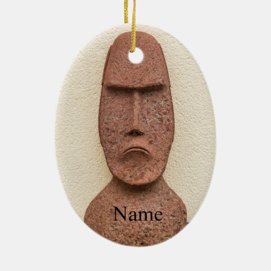 Paaseiland Moai Head Thunder_Cove Keramisch Ornament (Achterkant)