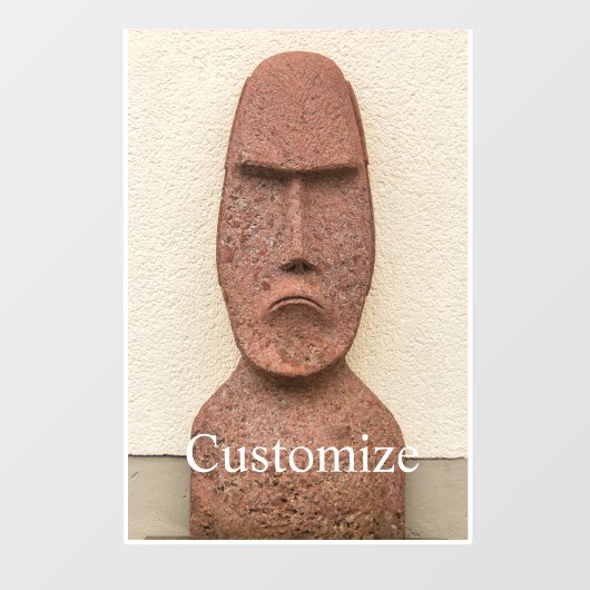 Paaseiland Moai Head Thunder_Cove Raamsticker (Vel)