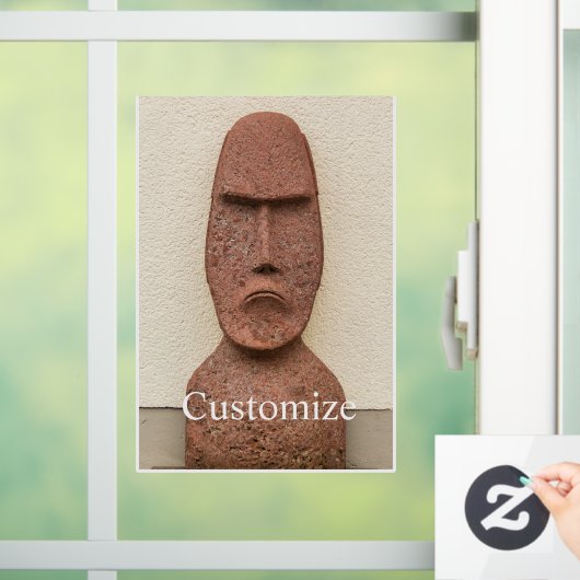 Paaseiland Moai Head Thunder_Cove Raamsticker (Huis)