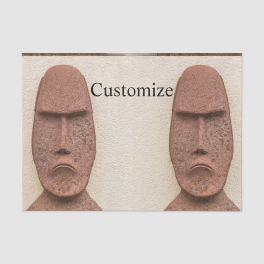 Paaseiland Moai Head Thunder_Cove Tissuepapier (Voorkant)
