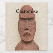 Paaseiland Moai Head Thunder_Cove Wijn Etiket (Enkel label)