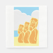 Paaseiland Moai: Historische site Napkins Servet (Voorkant)