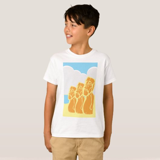 Paaseiland Moai: Historische site T-Shirt (Voorkant volledig)