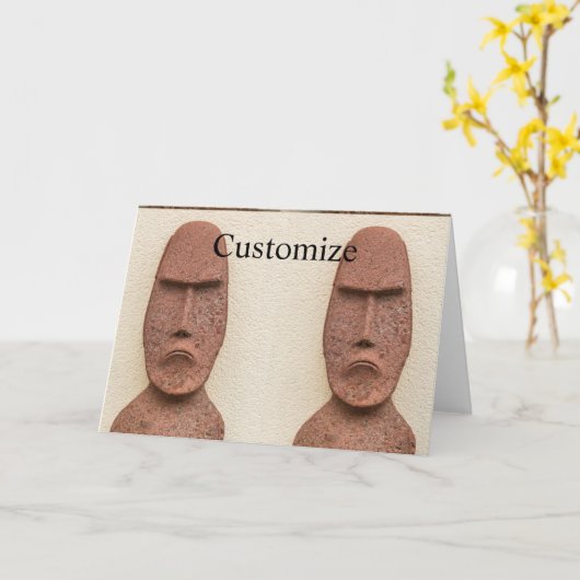 Paaseiland Moai Hoofd Thunder_Cove Kaart (Gele Bloem)