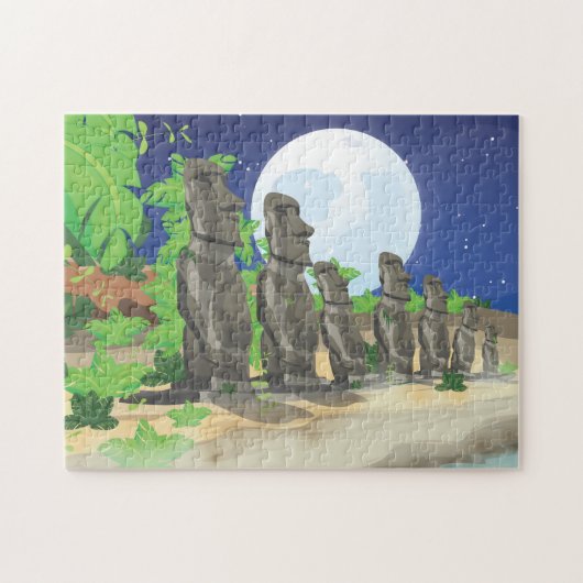 Paaseiland Moai Legpuzzel (Horizontaal)