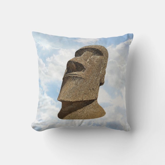 Paaseiland Moai - Polyester Sierkussen (Voorkant)
